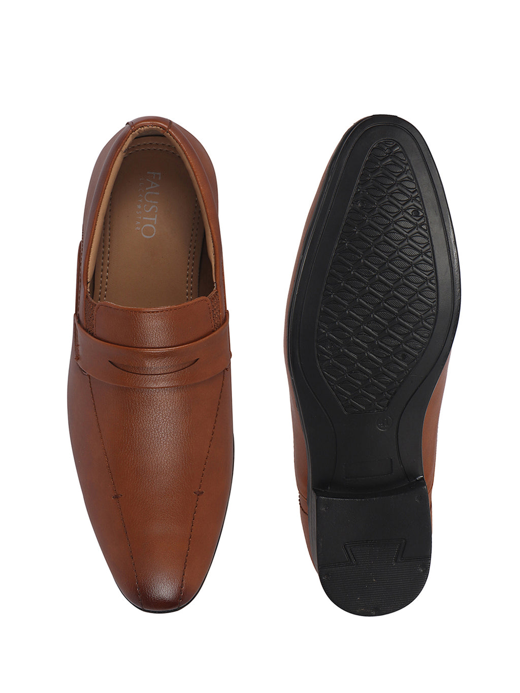 Men Tan Formal Office Wear Slip On Shoe with Cushioned Insole|Pointed Toe Classic Loafer for Wedding, Party, Business Meetings with Comfort