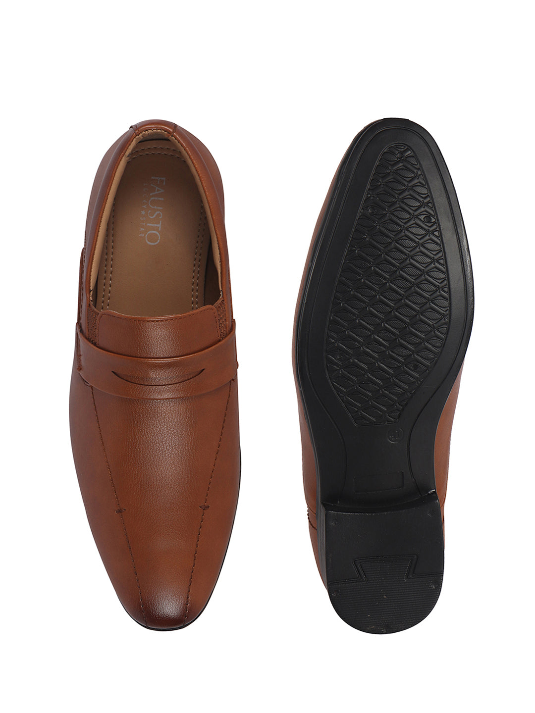 Men Tan Formal Office Wear Slip On Shoe with Cushioned Insole|Pointed Toe Classic Loafer for Wedding, Party, Business Meetings with Comfort