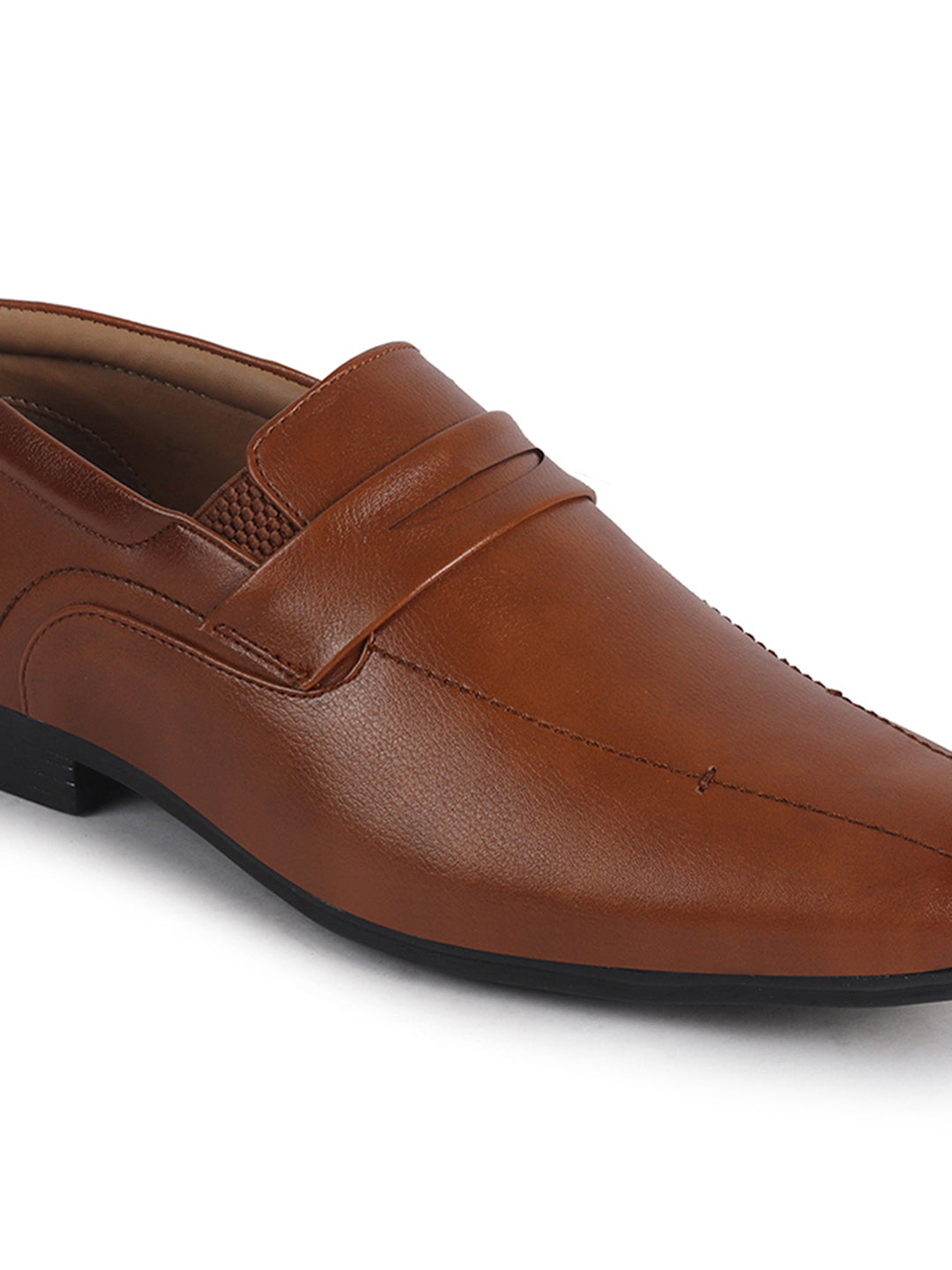 Men Tan Formal Office Wear Slip On Shoe with Cushioned Insole|Pointed Toe Classic Loafer for Wedding, Party, Business Meetings with Comfort