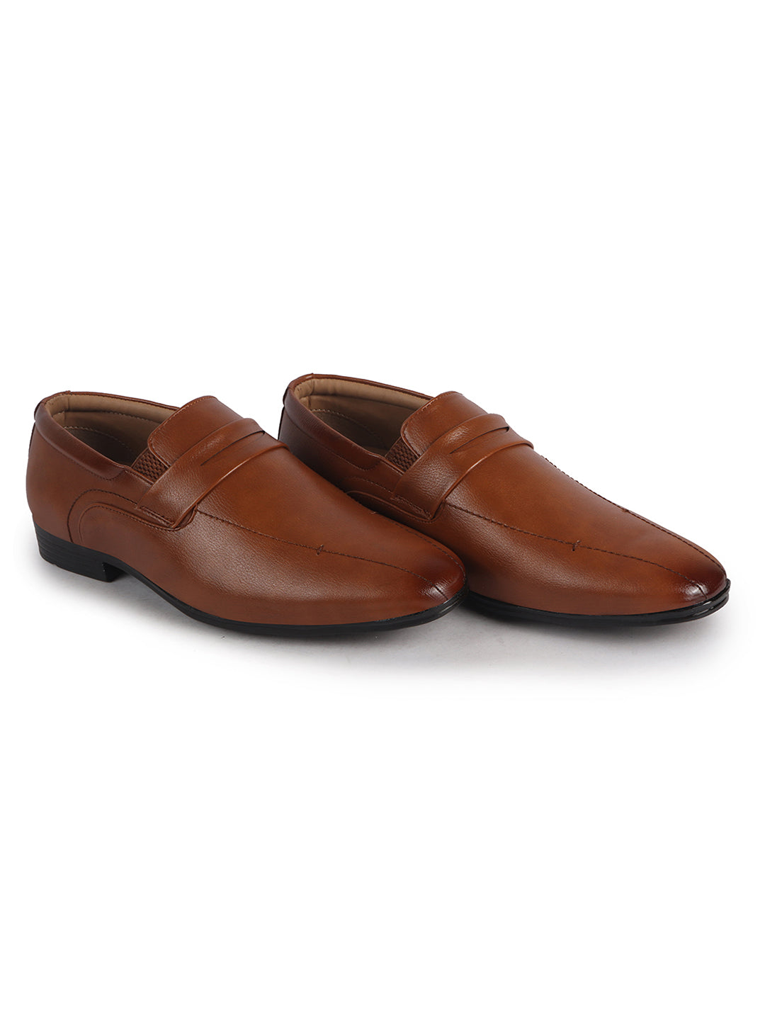 Men Tan Formal Office Wear Slip On Shoe with Cushioned Insole|Pointed Toe Classic Loafer for Wedding, Party, Business Meetings with Comfort