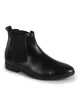 Men Black High Ankle Shock Absorption Slip On Chelsea Boot with Elastic Side Panel|Formal, Winter Boots Soft Cushioned Insole|Anti Skid TPR Welted Sole