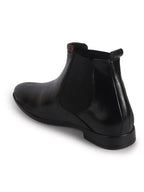 Men Black High Ankle Shock Absorption Slip On Chelsea Boot with Elastic Side Panel|Formal, Winter Boots Soft Cushioned Insole|Anti Skid TPR Welted Sole