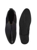 Men Black High Ankle Shock Absorption Slip On Chelsea Boot with Elastic Side Panel|Formal, Winter Boots Soft Cushioned Insole|Anti Skid TPR Welted Sole