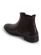 Men Brown High Ankle Shock Absorption Slip On Chelsea Boot with Elastic Side Panel|Formal, Winter Boots Soft Cushioned Insole|Anti Skid TPR Welted Sole