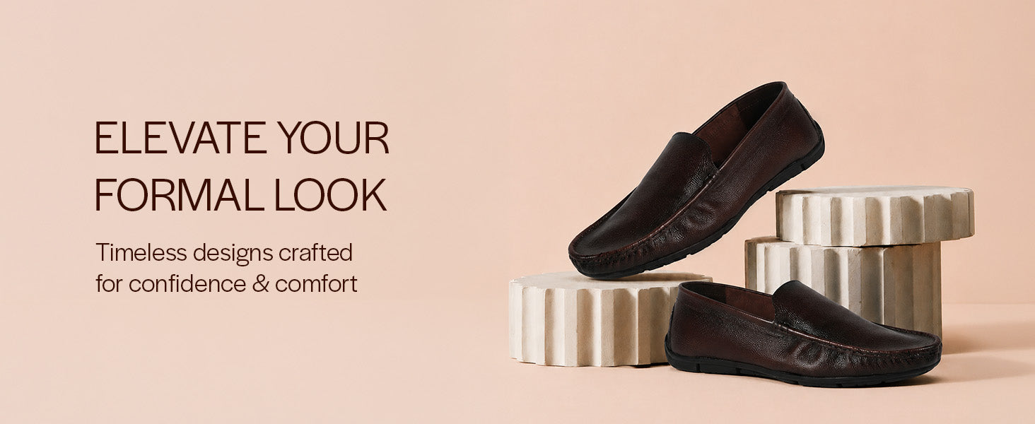 Men Jecobin Genuine Leather Textured Easy Pull On Driving Loafer and Moccasin|Anti Skid Flexible Rubber Sole for Superior Comfort