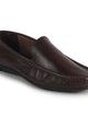 Men Brown Genuine Leather Textured Easy Pull On Driving Loafer and Moccasin|Anti Skid Flexible Rubber Sole for Superior Comfort