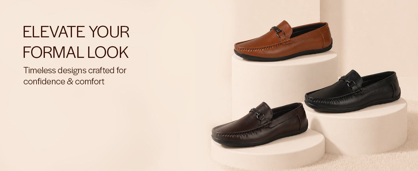 Men Black Elegant Metal Bit Accent Moc Toe Moccasins|Cushioned Insole Driving Loafers with Flexible Comfort Sole|Slip On Shoes for Semi-Formal Evening Parties & Dinners