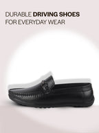 men dark leather loafers
