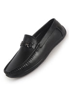 men dark leather loafers