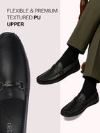 men dark leather loafers