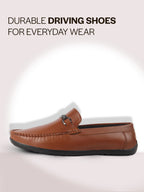 men dark leather loafers