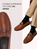 men dark leather loafers