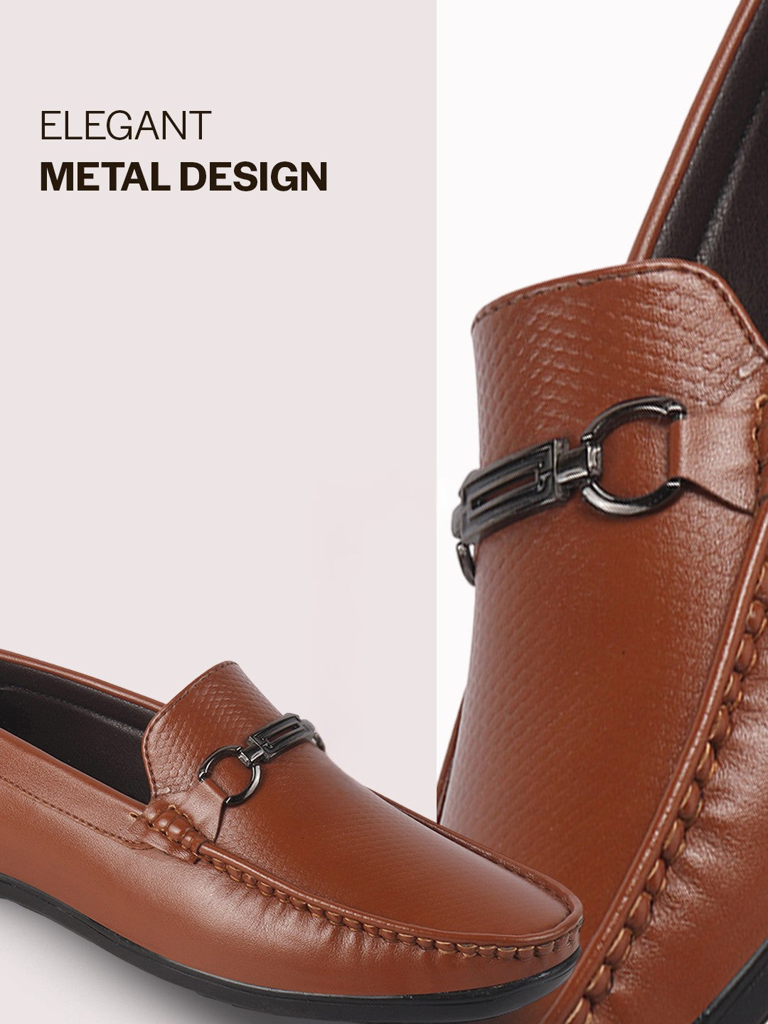 men dark leather loafers