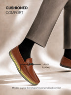 men dark leather loafers