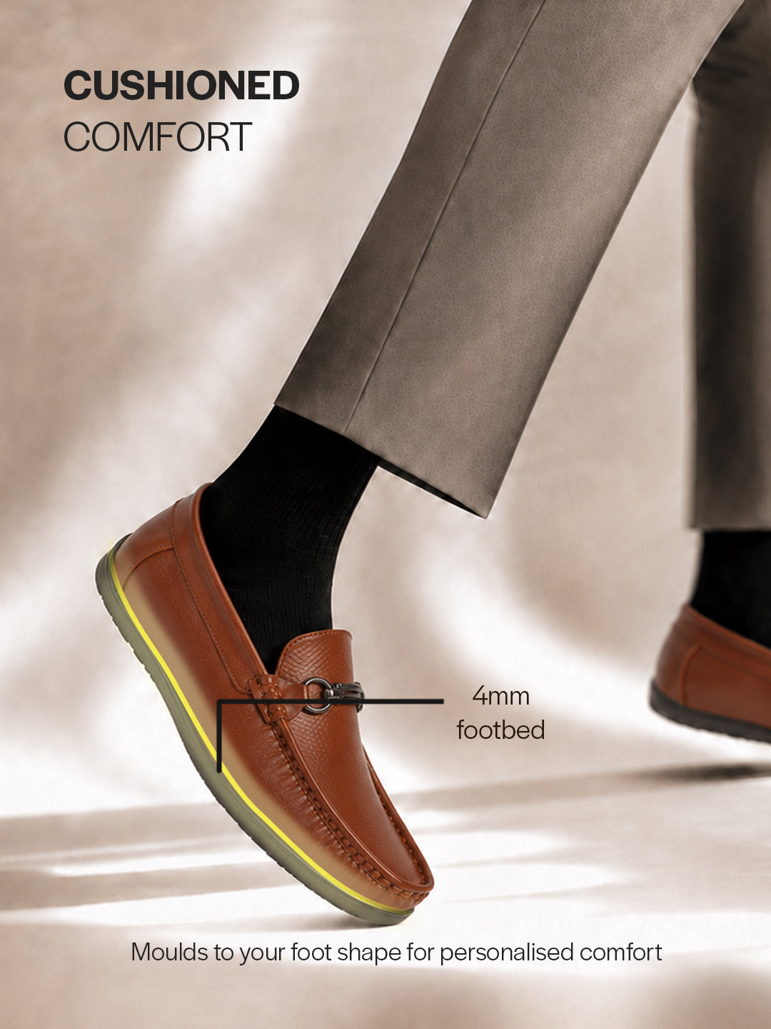 men dark leather loafers