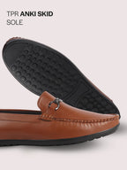 men dark leather loafers