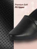 Men Black Ethnic Wedding Traditional Textured Slip On Juttis and Mojaris | Lightweight Cushioned Insole, Anti-Skid Sole | Perfect Shoe for Kurta Pyjama Outfits, Sherwani