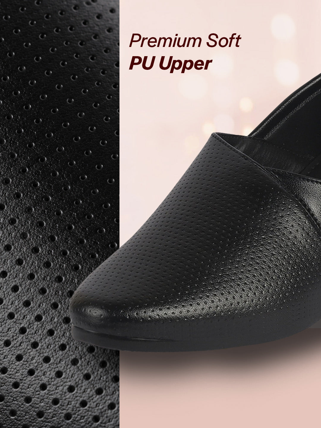 Men Black Ethnic Wedding Traditional Textured Slip On Juttis and Mojaris | Lightweight Cushioned Insole, Anti-Skid Sole | Perfect Shoe for Kurta Pyjama Outfits, Sherwani