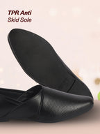 Men Black Ethnic Wedding Traditional Textured Slip On Juttis and Mojaris | Lightweight Cushioned Insole, Anti-Skid Sole | Perfect Shoe for Kurta Pyjama Outfits, Sherwani