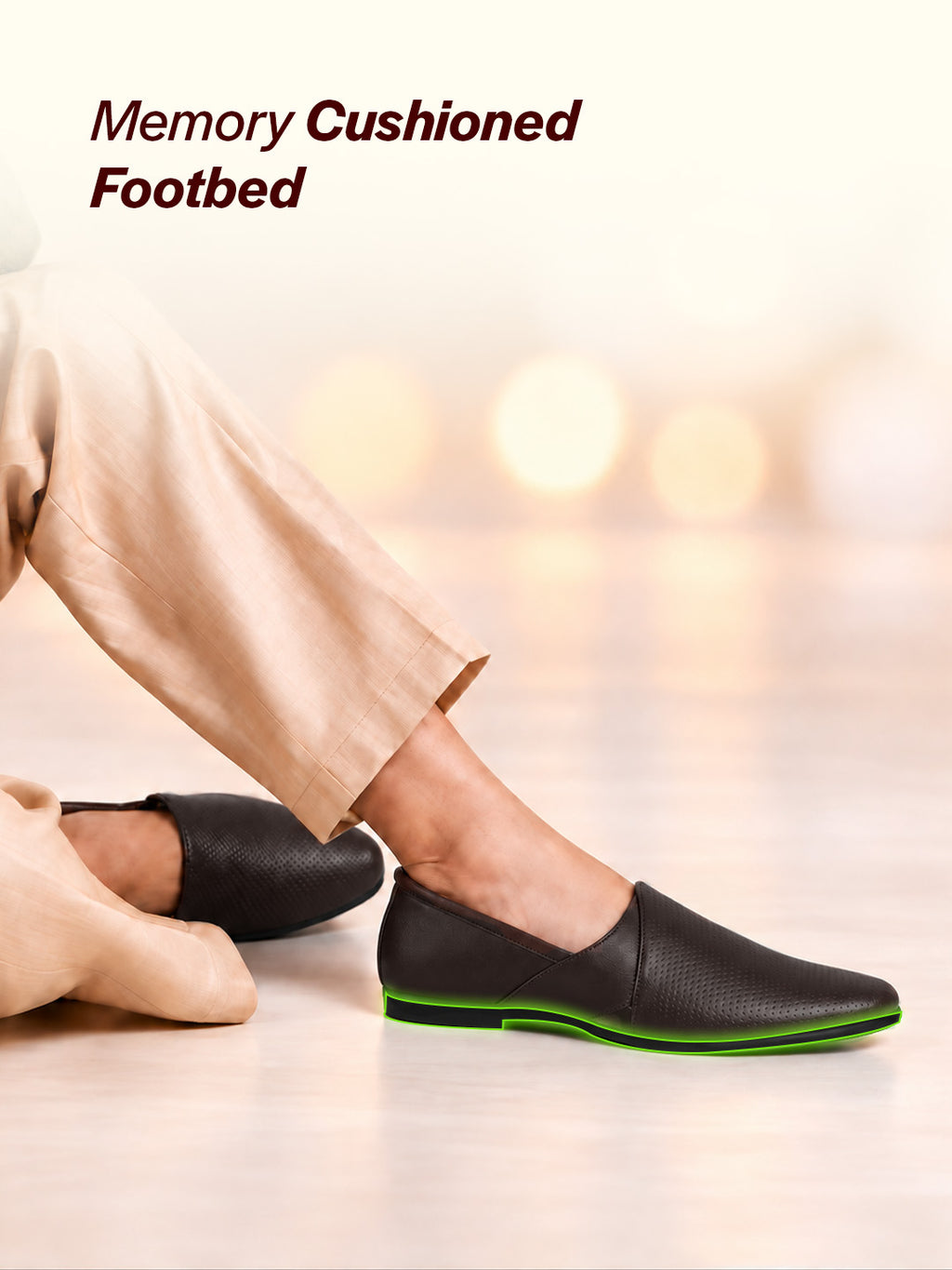 Men Brown Ethnic Wedding Traditional Textured Slip On Juttis and Mojaris | Lightweight Cushioned Insole, Anti-Skid Sole | Perfect Shoe for Kurta Pyjama Outfits, Sherwani