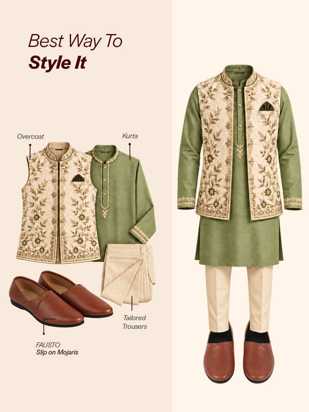 Men Tan Ethnic Wedding Traditional Textured Slip On Juttis and Mojaris | Lightweight Cushioned Insole, Anti-Skid Sole | Perfect Shoe for Kurta Pyjama Outfits, Sherwani