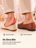 Men Tan Ethnic Wedding Traditional Textured Slip On Juttis and Mojaris | Lightweight Cushioned Insole, Anti-Skid Sole | Perfect Shoe for Kurta Pyjama Outfits, Sherwani