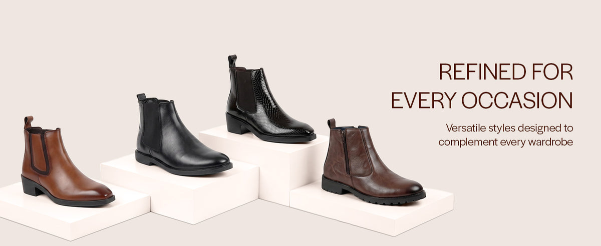 Men Black Side Zipper Closure High Ankle Slip On Chelsea Boot with Soft Cushioned Insole|Anti Skid TPR Sole|Shock Absorber Shoe for Winter, Office, Travel