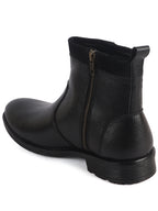 Men Black Side Zipper Closure High Ankle Slip On Chelsea Boot with Soft Cushioned Insole|Anti Skid TPR Sole|Shock Absorber Shoe for Winter, Office, Travel