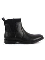 Men Black Side Zipper Closure High Ankle Slip On Chelsea Boot with Soft Cushioned Insole|Anti Skid TPR Sole|Shock Absorber Shoe for Winter, Office, Travel
