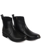 Men Black Side Zipper Closure High Ankle Slip On Chelsea Boot with Soft Cushioned Insole|Anti Skid TPR Sole|Shock Absorber Shoe for Winter, Office, Travel