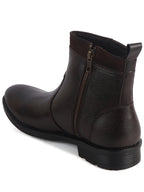 Men Brown Side Zipper Closure High Ankle Slip On Chelsea Boot with Soft Cushioned Insole|Anti Skid TPR Sole|Shock Absorber Shoe for Winter, Office, Travel