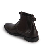 Men Brown High Ankle Textured Slip On Chelsea Boots with Shock Absorber Insole|Formal, Office, Winter Durable Boots|Anti Skid TPR Welted Sole