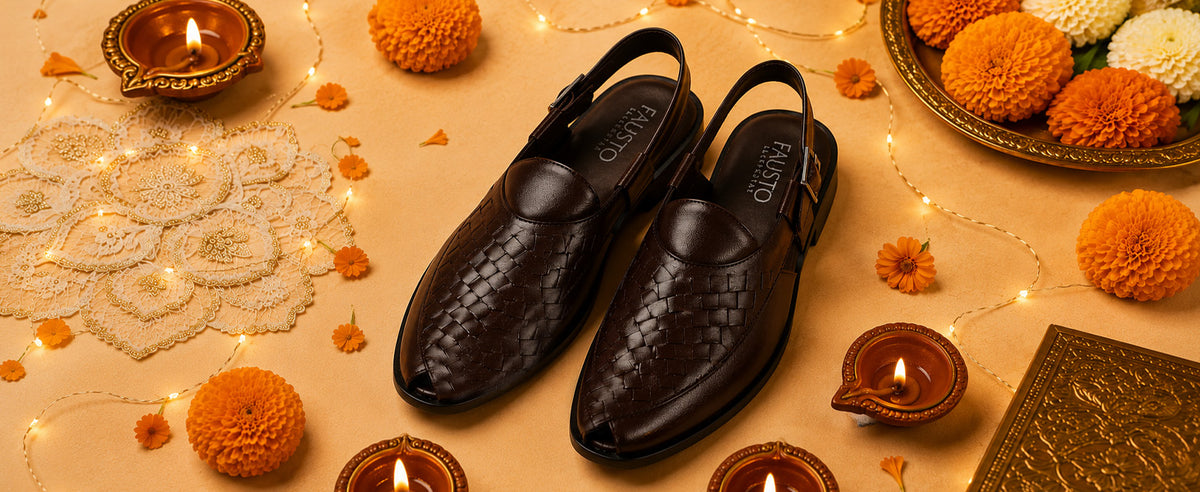 Men Black Handcraft Perforated Upper Ethnic Peep Toe Peshawari Hook and Loop Sandals for Wedding|Lightweight Slip Ons Formal, Festive, Traditional Dress