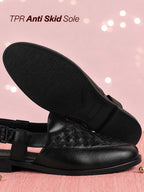 men slip on peshawari chappal