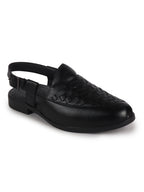 men slip on peshawari chappal