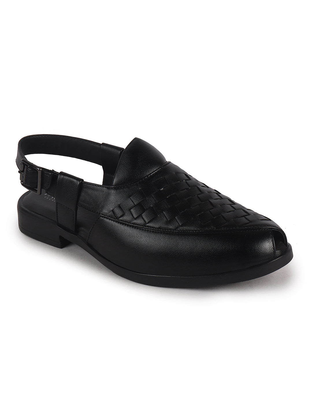 men slip on peshawari chappal