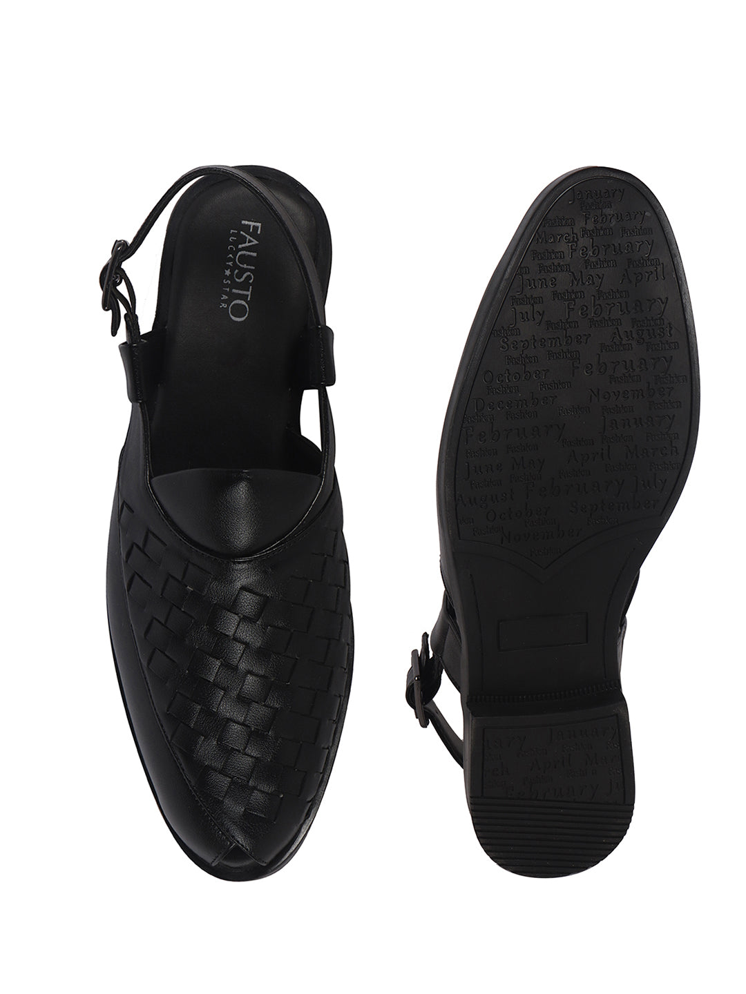 men slip on peshawari chappal