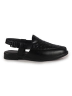 men slip on peshawari chappal