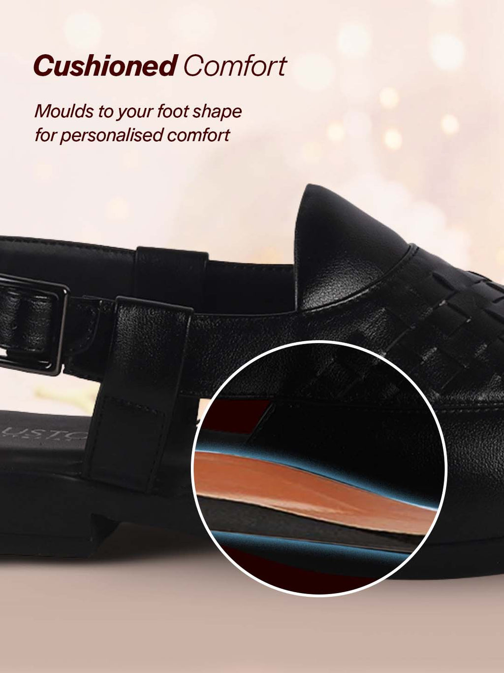 men slip on peshawari chappal