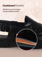 men slip on peshawari chappal