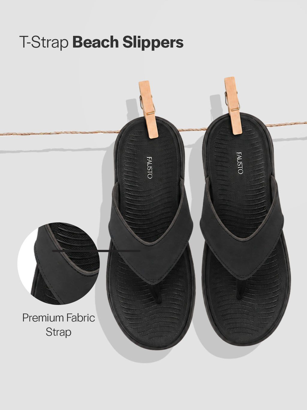 men t-strap slippers