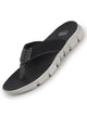 Men Black Soft EVA Pad Insole Fabric T-Strap Beach Slippers|Waterproof Monsoon Featherlite Anti Skid EVA Sole Thong Slipper for Rainy Season