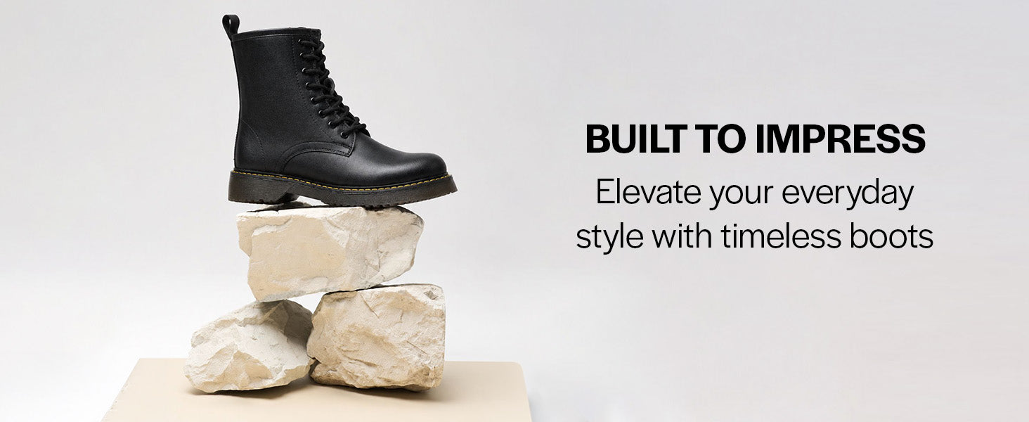 Women Grey Classic High Ankle 8-Eye Lace Up Casual Long Boots For Travelling|Trekking