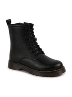 Shop Women Black Classic High Ankle 8-Eye Lace Up Casual Long Boots For Travelling|Trekking Online.