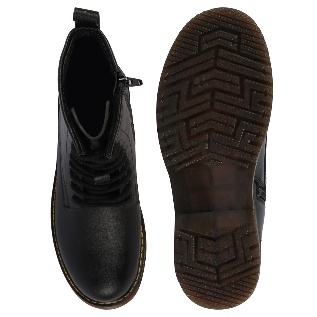 Shop Women Black Classic High Ankle 8-Eye Lace Up Casual Long Boots For Travelling|Trekking Online.