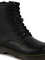 Shop Women Black Classic High Ankle 8-Eye Lace Up Casual Long Boots For Travelling|Trekking Online.