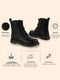 Women Black Classic High Ankle 8-Eye Lace Up Casual Long Boots For Travelling|Trekking