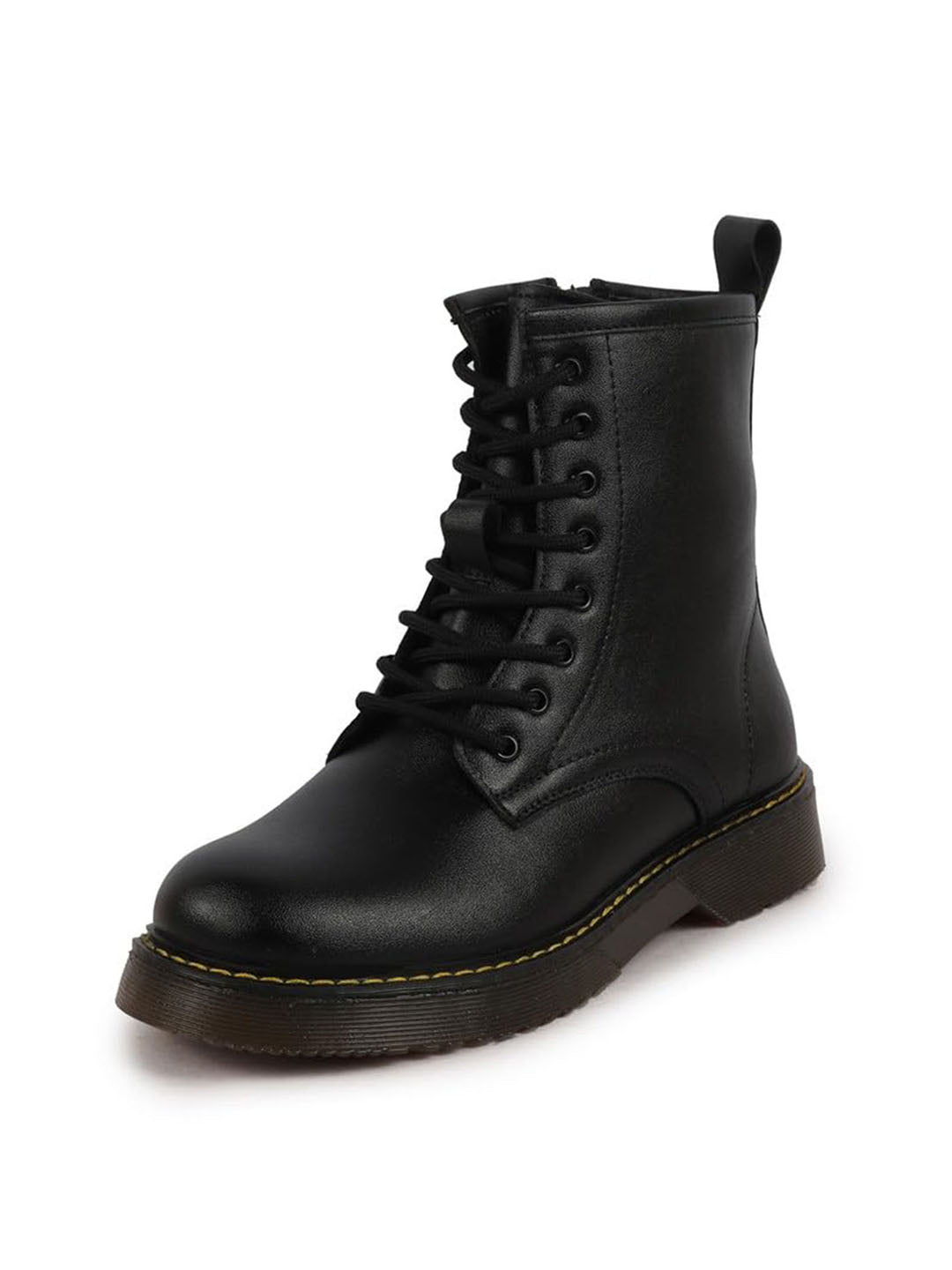 Shop Women Black Classic High Ankle 8-Eye Lace Up Casual Long Boots For Travelling|Trekking Online.