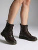 Women Brown Classic High Ankle 8-Eye Lace Up Casual Long Boots For Travelling|Trekking