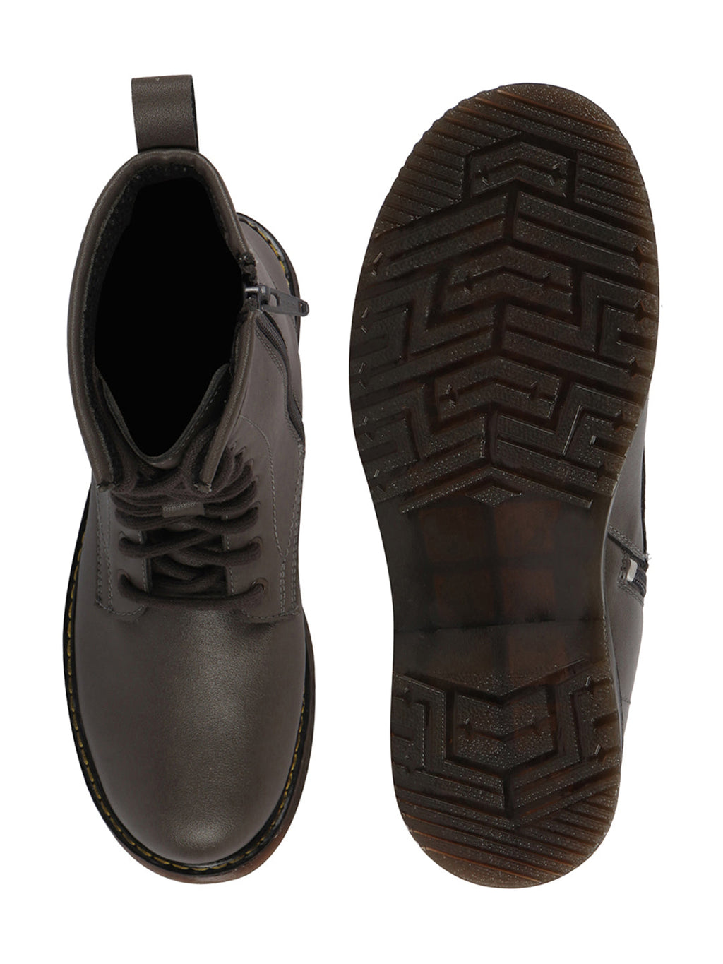Shop Women Grey Classic High Ankle 8-Eye Lace Up Casual Long Boots For Travelling|Trekking Online.